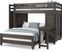Kids Creekside 2.0 Charcoal Full/Full Step Loft with Loft Chest, Bookcase and Desk Attachment