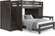 Kids Creekside 2.0 Charcoal Full/Full Step Loft with Loft Chest, Bookcase and Desk Attachment