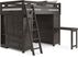 Kids Creekside 2.0 Charcoal Full Loft with 2 Loft Chests, 2 Bookcases and Desk Attachment