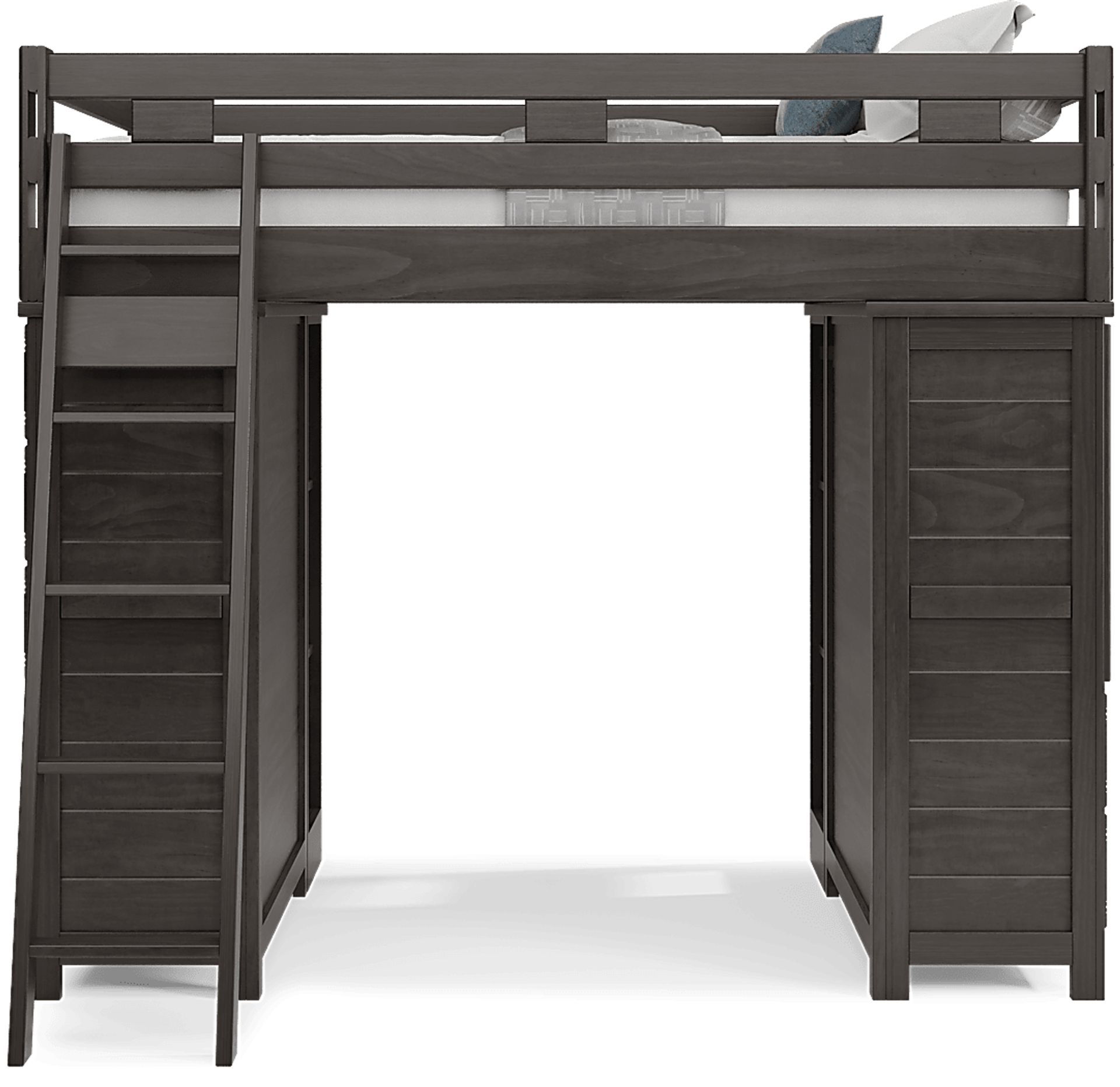 Kids Creekside 2.0 Charcoal Full Loft with 2 Loft Chests and 2 Bookcases - Image 2