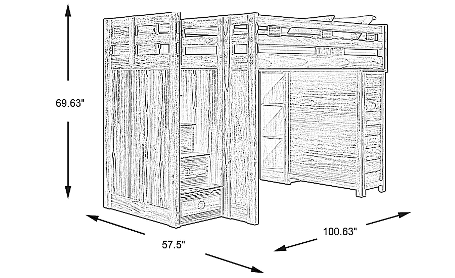 Dimension Image. Please refer to the Dimension Tab on this page for dimension details.