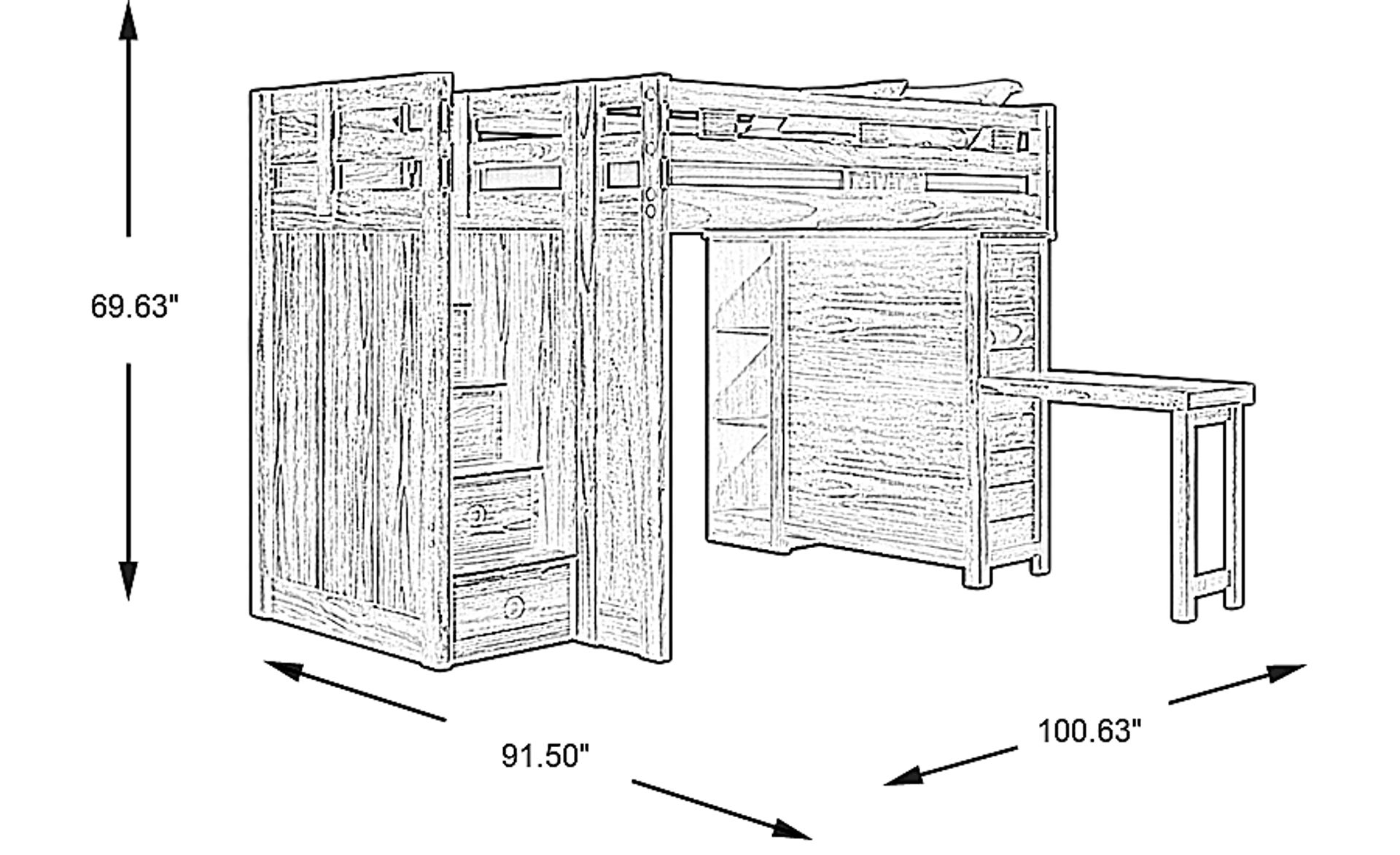 Dimension Image. Please refer to the Dimension Tab on this page for dimension details.