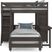 Kids Creekside 2.0 Charcoal Full/Twin Loft with 2 Loft Chests, 2 Bookcases and Desk Attachment