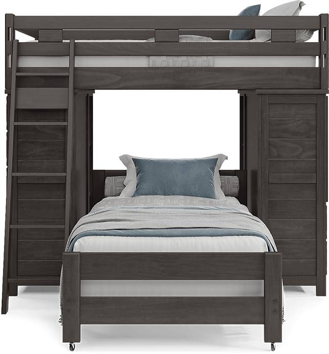 Kids Creekside 2.0 Charcoal Full/Twin Loft with 2 Loft Chests and 2 Bookcases - Thumbnail - Image 2