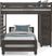 Kids Creekside 2.0 Charcoal Full/Twin Loft with Loft Chest and Bookcase