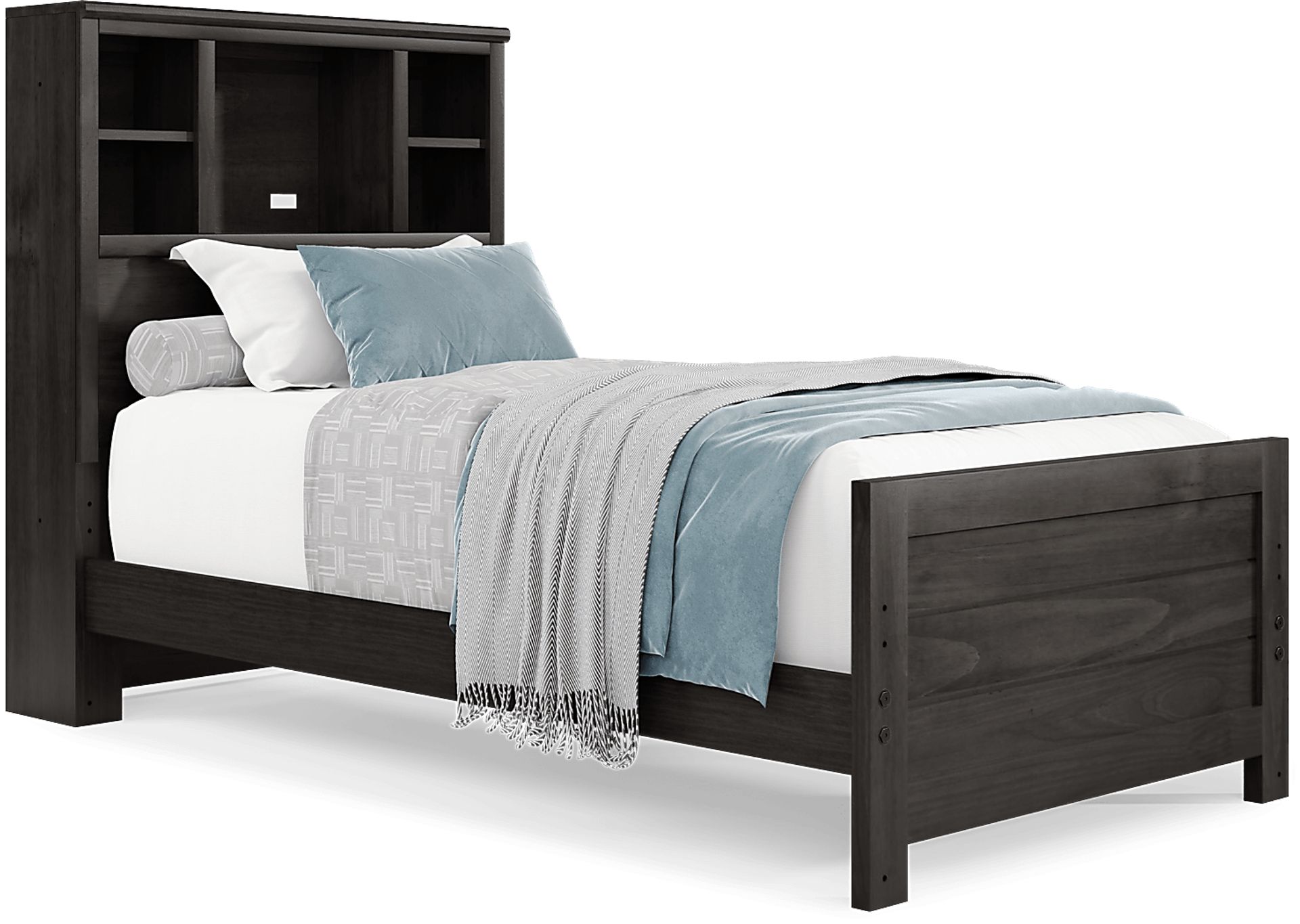 Kids Creekside 2.0 Charcoal Twin Bookcase Bed - Image 1