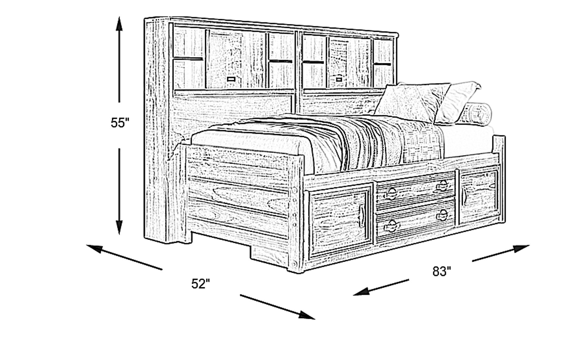 Dimension Image. Please refer to the Dimension Tab on this page for dimension details.