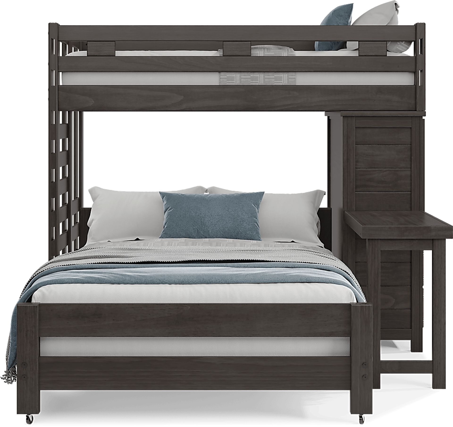 Kids Creekside 2.0 Charcoal Twin/Full Loft with Loft Chest and Desk Attachment - Image 2