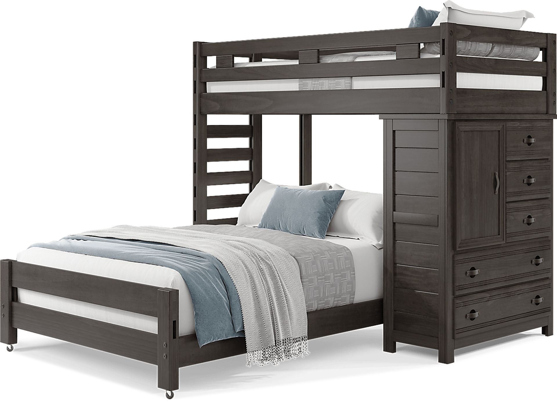 Kids Creekside 2.0 Charcoal Twin/Full Loft with Loft Chest - Image 3