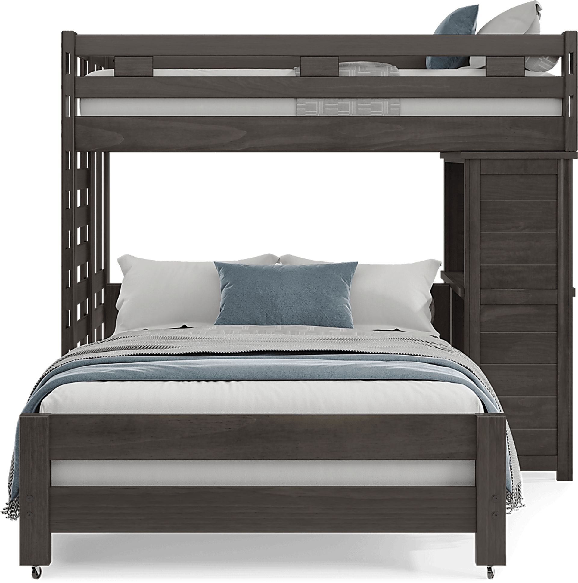Kids Creekside 2.0 Charcoal Twin/Full Loft with Loft Desk - Image 2