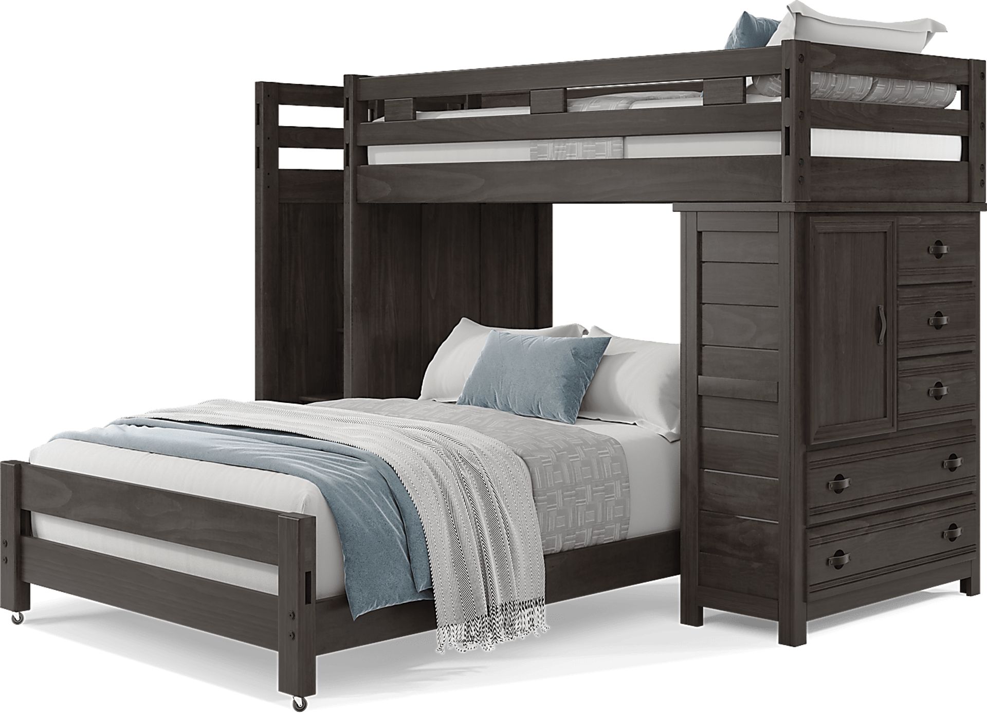 Kids Creekside 2.0 Charcoal Twin/Full Step Loft with Loft Chest - Image 3