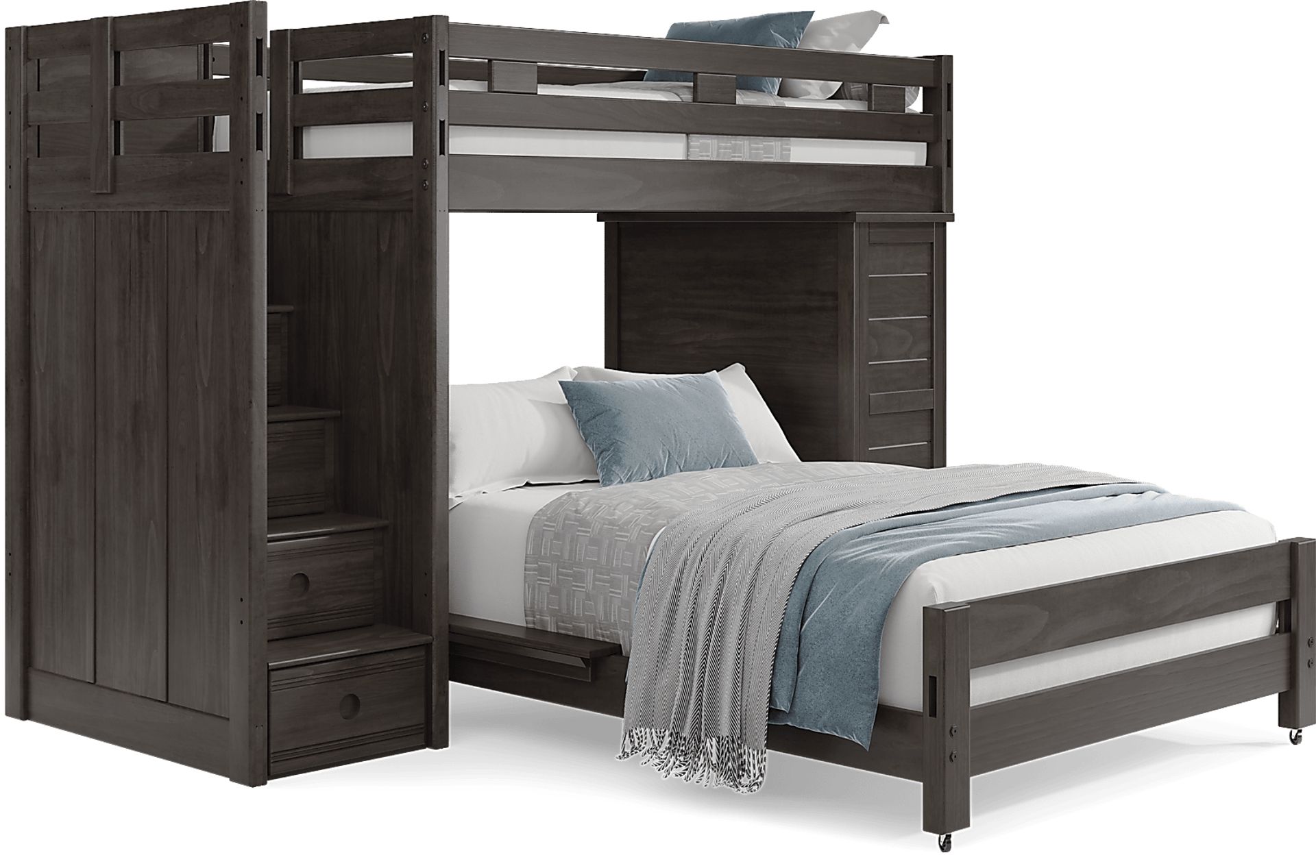 Kids Creekside 2.0 Charcoal Twin/Full Step Loft with Loft Chest - Image 1