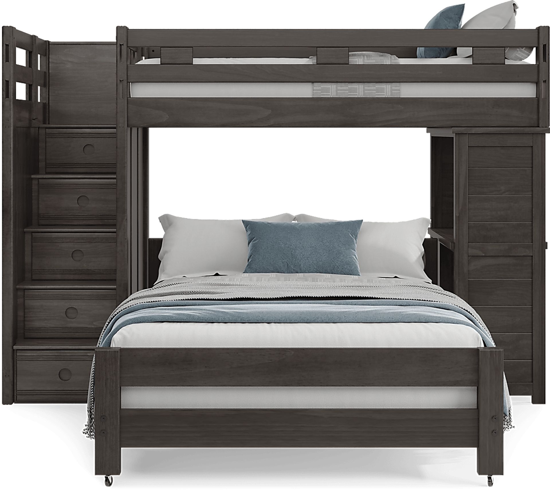 Kids Creekside 2.0 Charcoal Twin/Full Step Loft with Loft Desk - Image 2