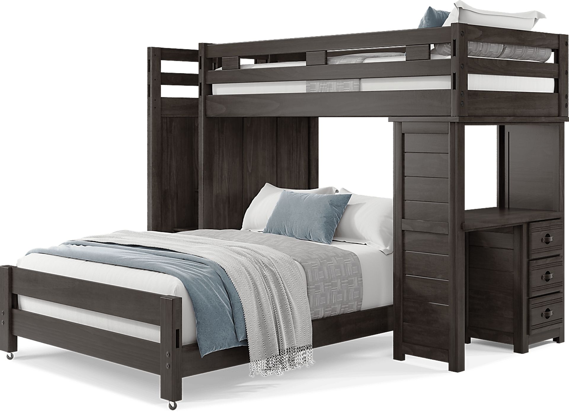 Kids Creekside 2.0 Charcoal Twin/Full Step Loft with Loft Desk - Image 3