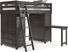 Kids Creekside 2.0 Charcoal Twin Loft with 2 Loft Chests and Desk Attachment