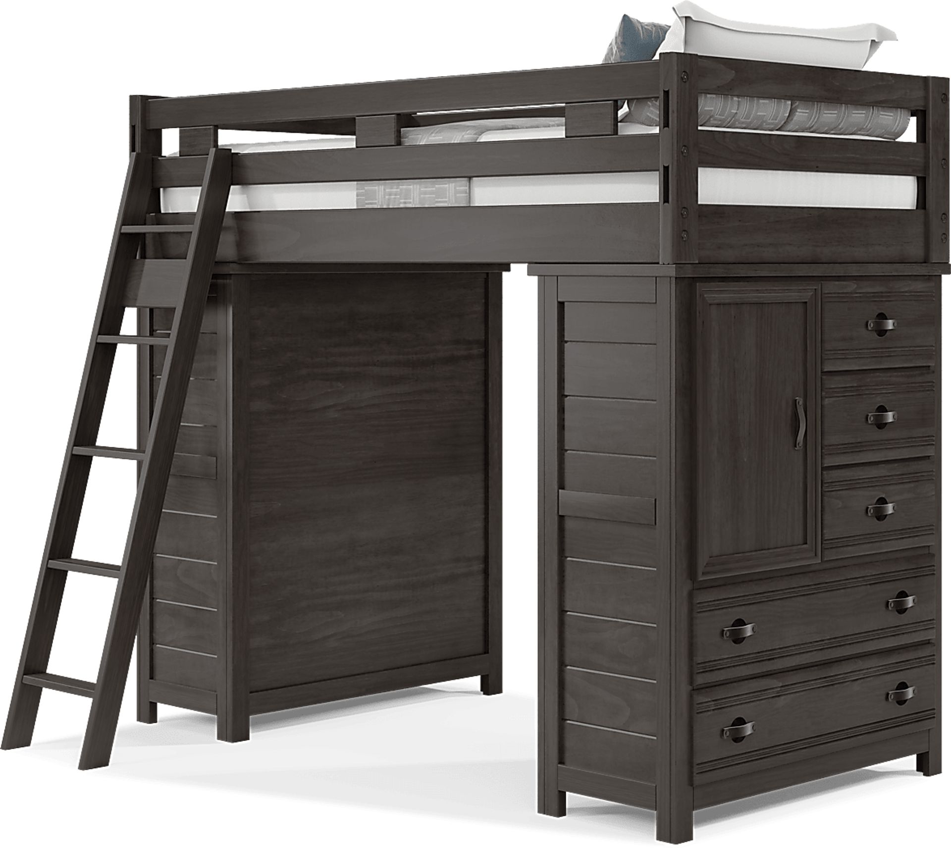 Kids Creekside 2.0 Charcoal Twin Loft with 2 Loft Chests - Image 3
