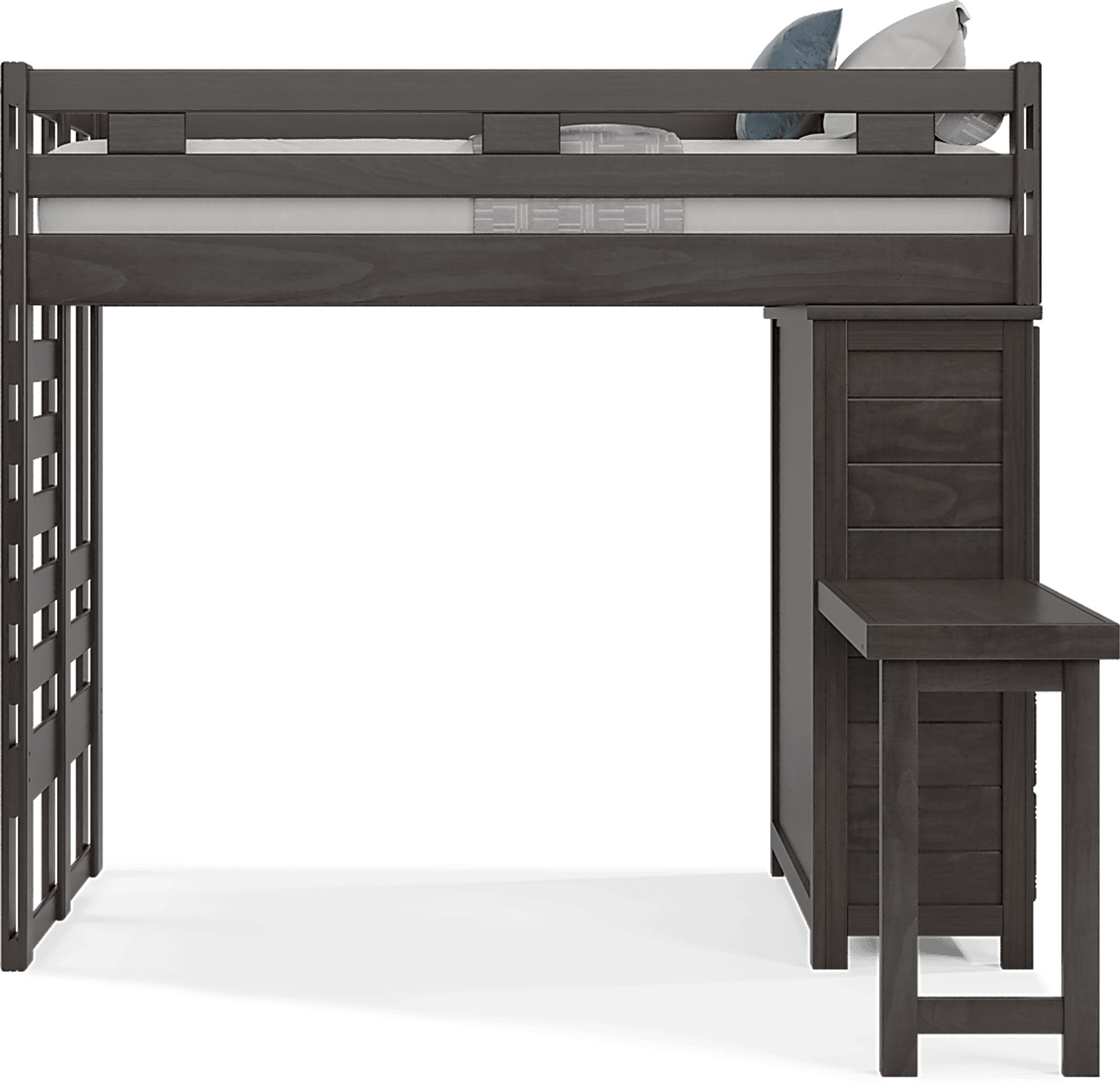 Kids Creekside 2.0 Charcoal Twin Loft with Loft Chest and Desk Attachment - Image 2