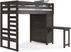Kids Creekside 2.0 Charcoal Twin Loft with Loft Chest and Desk Attachment