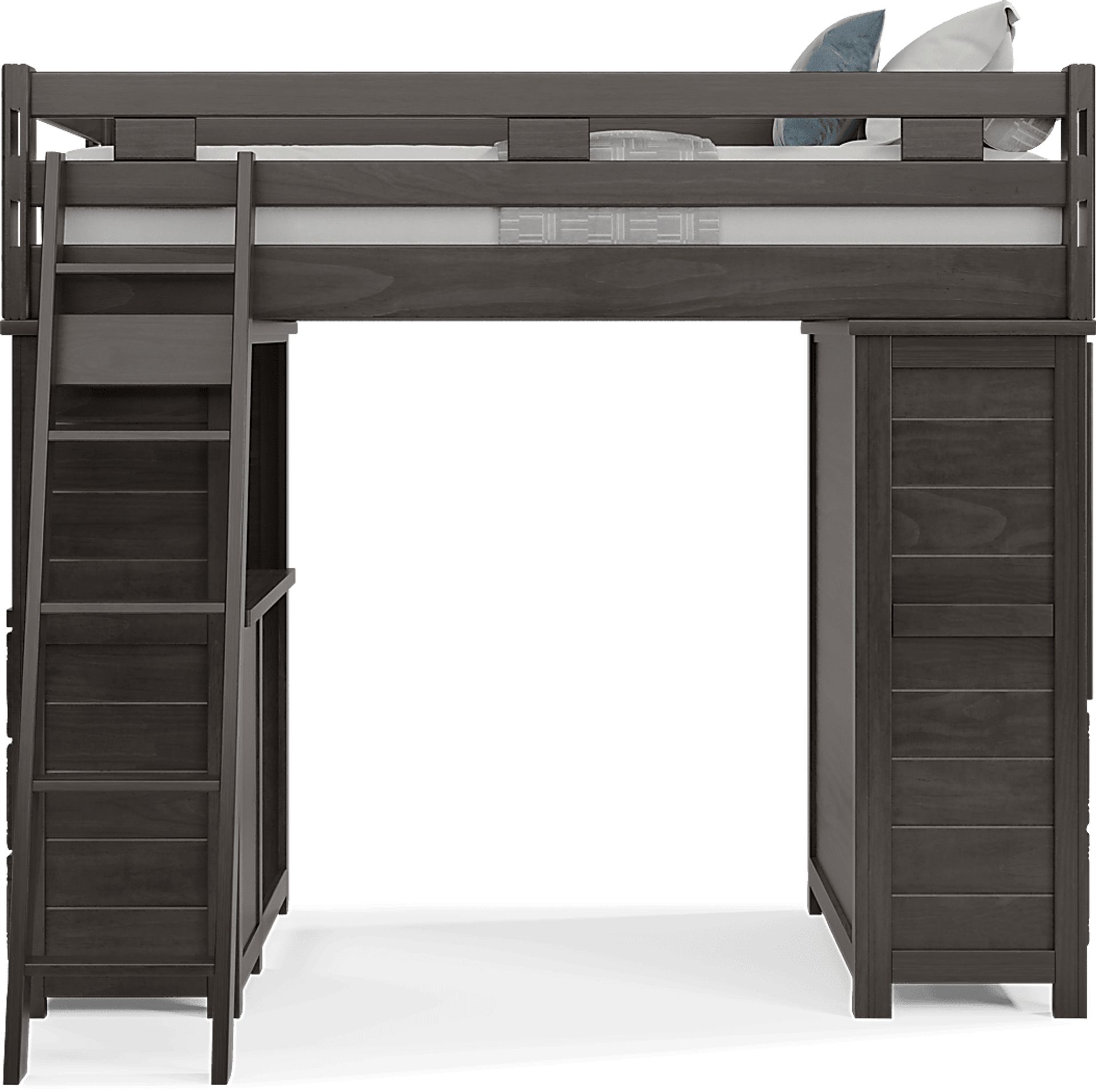 Kids Creekside 2.0 Charcoal Twin Loft with Loft Chest and Desk - Image 2