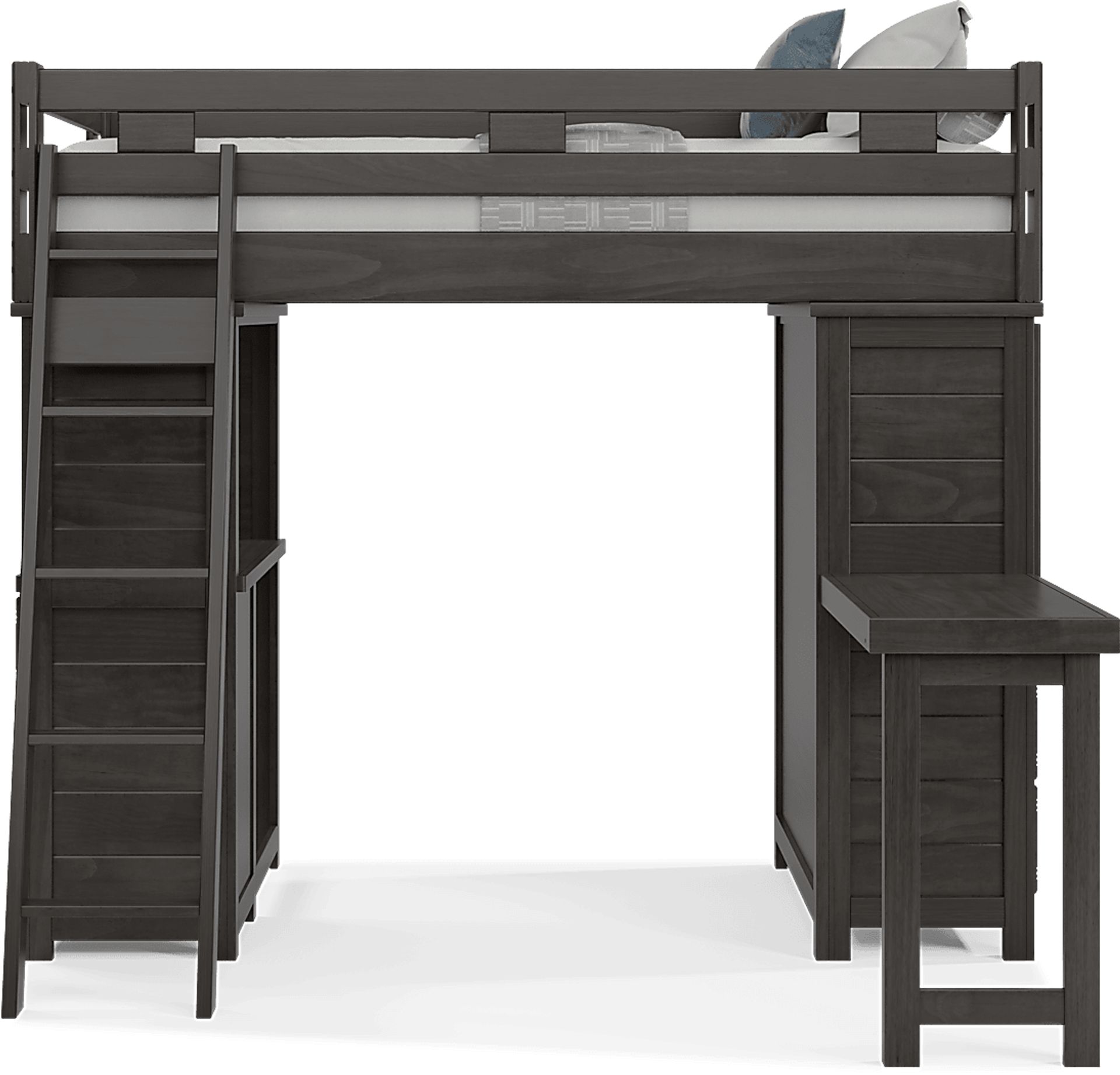 Kids Creekside 2.0 Charcoal Twin Loft with Loft Desk, Chest and Desk Attachment - Image 2