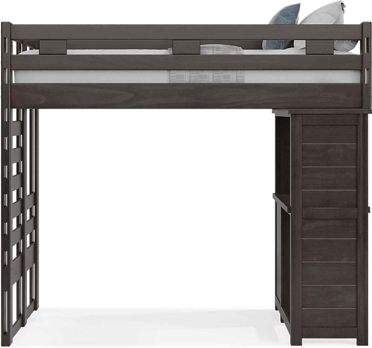 Kids Creekside 2.0 Charcoal Twin Loft with Loft Desk