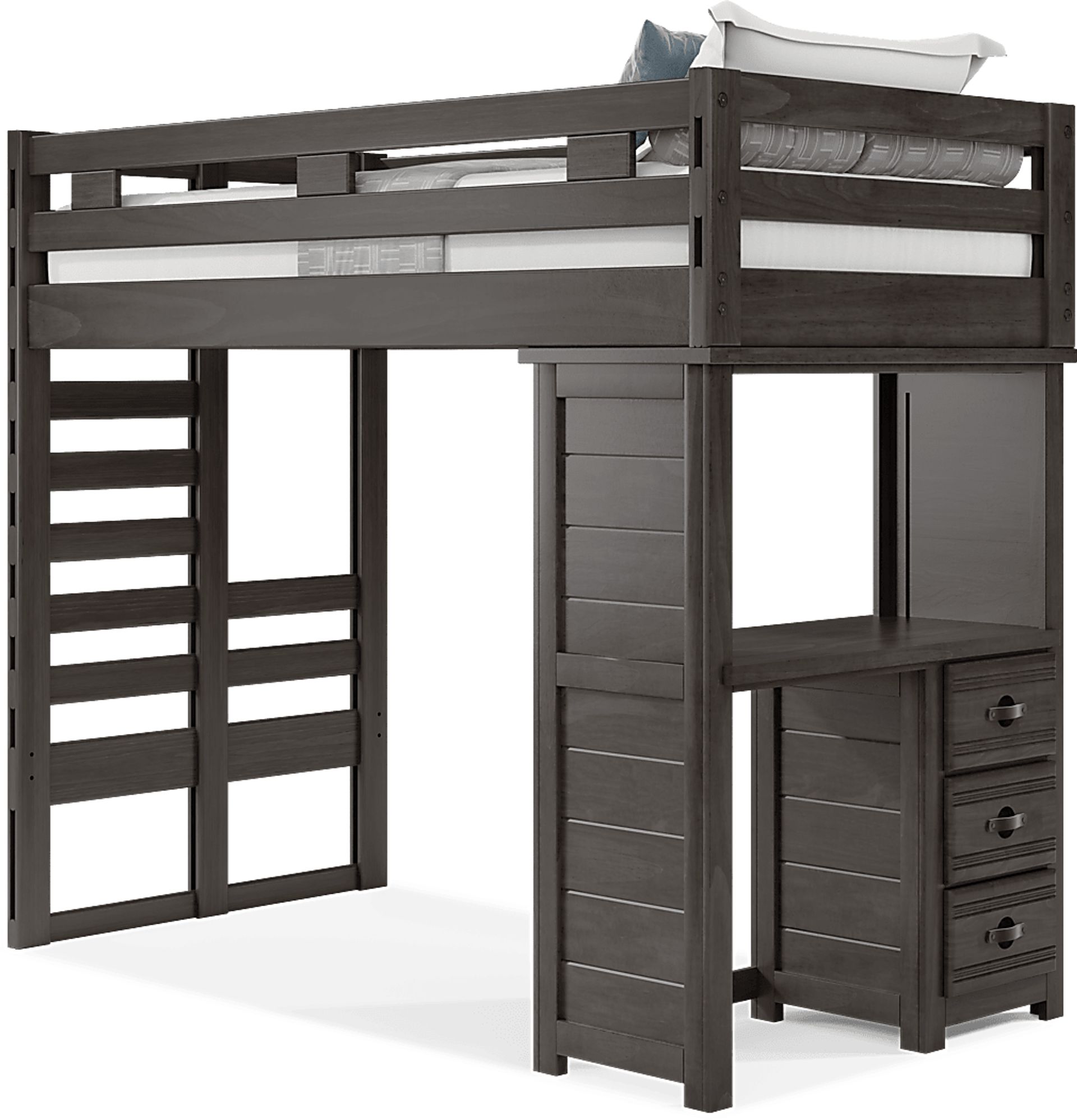 Kids Creekside 2.0 Charcoal Twin Loft with Loft Desk - Image 3