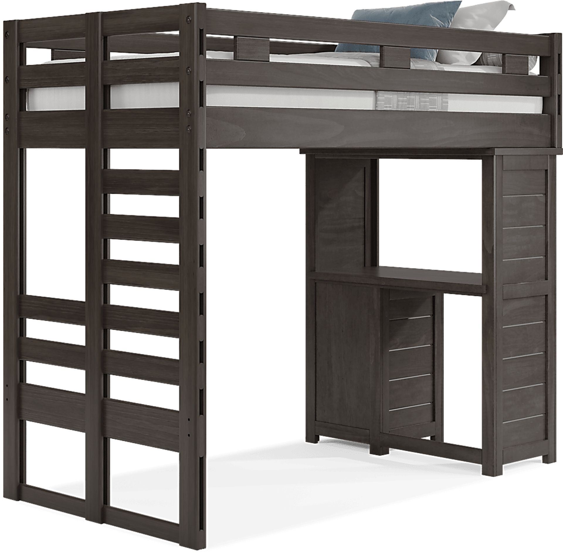 Kids Creekside 2.0 Charcoal Twin Loft with Loft Desk - Image 1