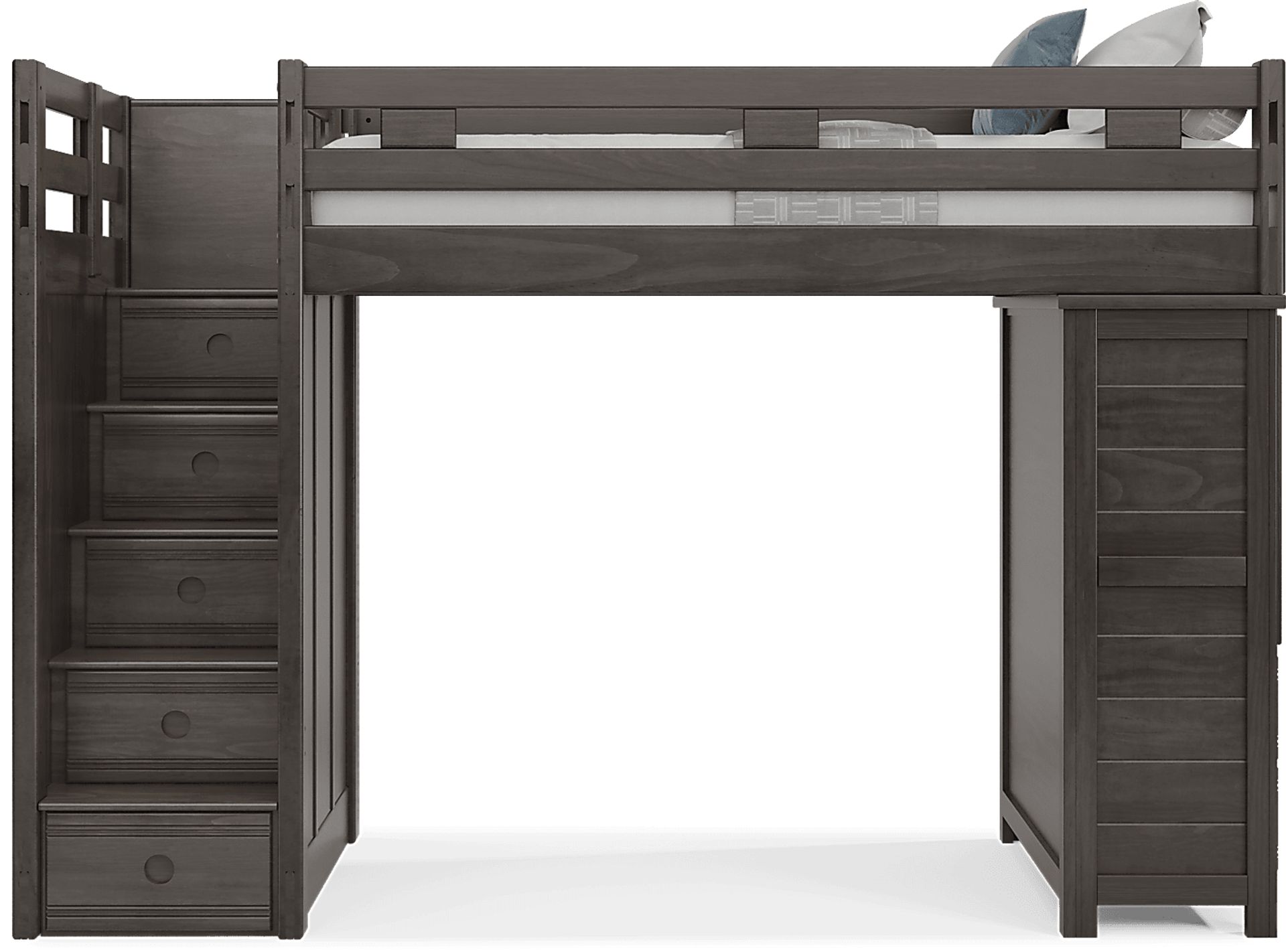 Kids Creekside 2.0 Charcoal Twin Step Loft with Loft Chest - Image 2