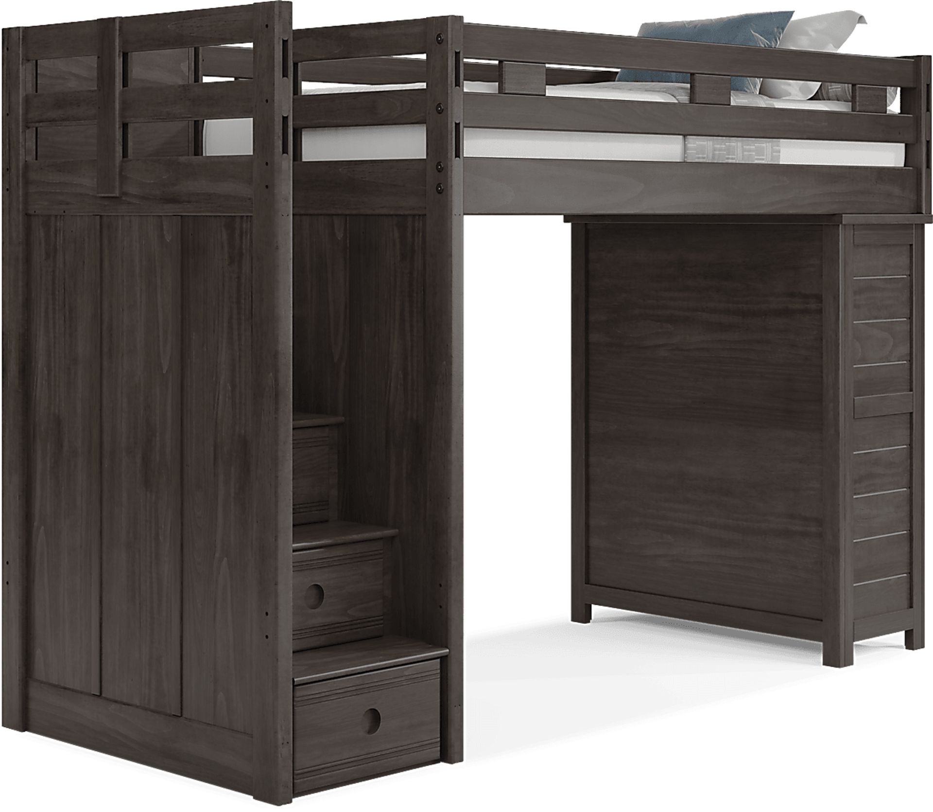 Kids Creekside 2.0 Charcoal Twin Step Loft with Loft Chest - Image 1