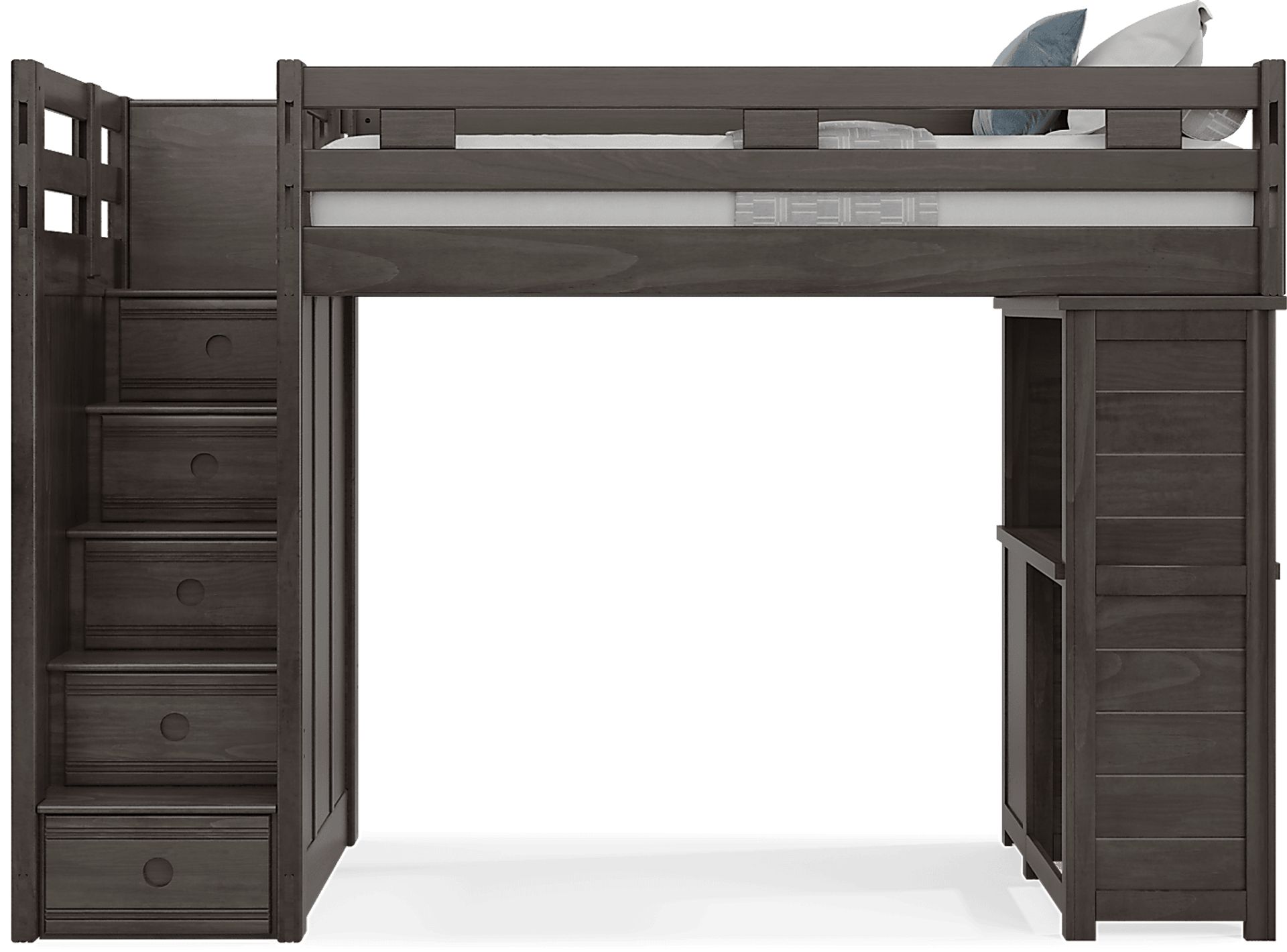 Kids Creekside 2.0 Charcoal Twin Step Loft with Loft Desk - Image 2