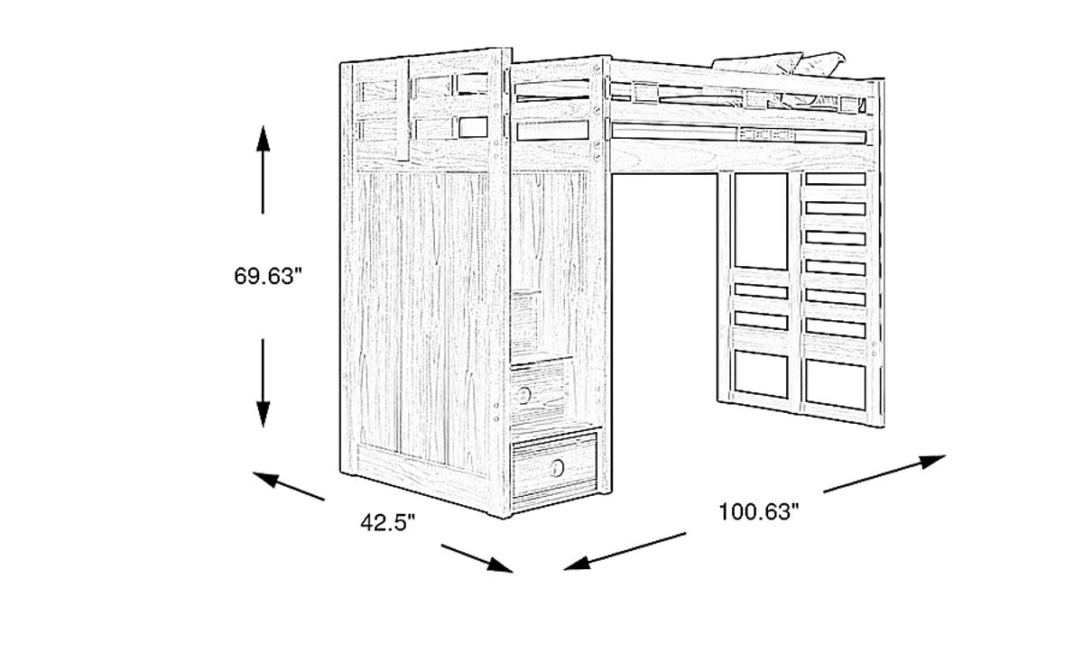 Creekside 2.0 Charcoal Gray Twin Step Loft 