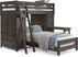 Kids Creekside 2.0 Charcoal Twin/Twin Loft with 2 Loft Chests and Desk Attachment