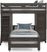 Kids Creekside 2.0 Charcoal Twin/Twin Loft with 2 Loft Chests