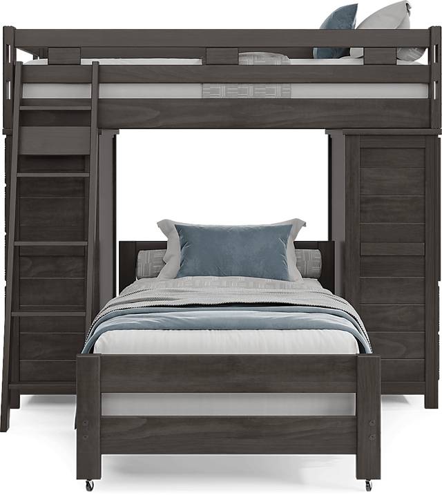 Kids Creekside 2.0 Charcoal Twin/Twin Loft with 2 Loft Chests - Thumbnail - Image 2