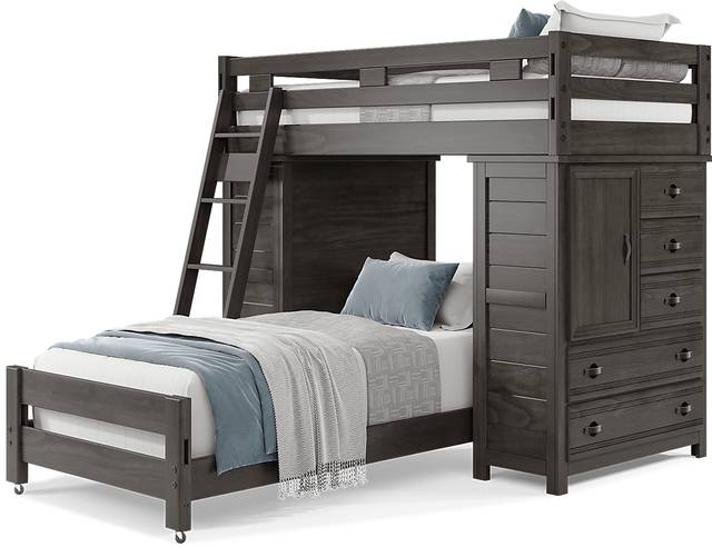 Kids Creekside 2.0 Charcoal Twin/Twin Loft with 2 Loft Chests - Thumbnail - Image 3