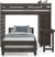 Kids Creekside 2.0 Charcoal Twin/Twin Loft with Loft Chest and Desk Attachment