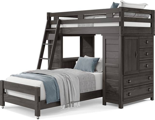 Kids Creekside 2.0 Charcoal Twin/Twin Loft with Loft Chest and Desk - Thumbnail - Image 3
