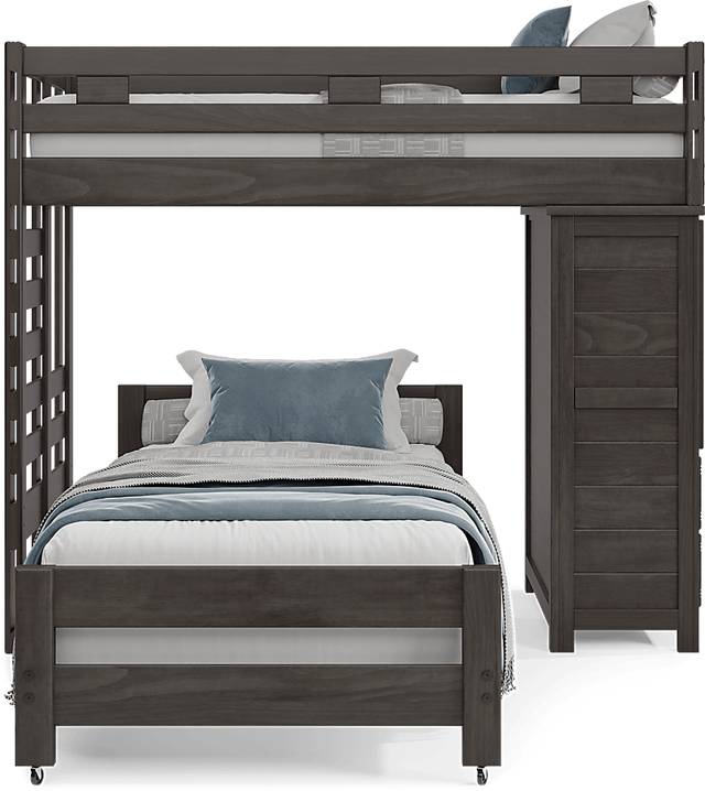 Kids Creekside 2.0 Charcoal Twin/Twin Loft with Loft Chest - Thumbnail - Image 2