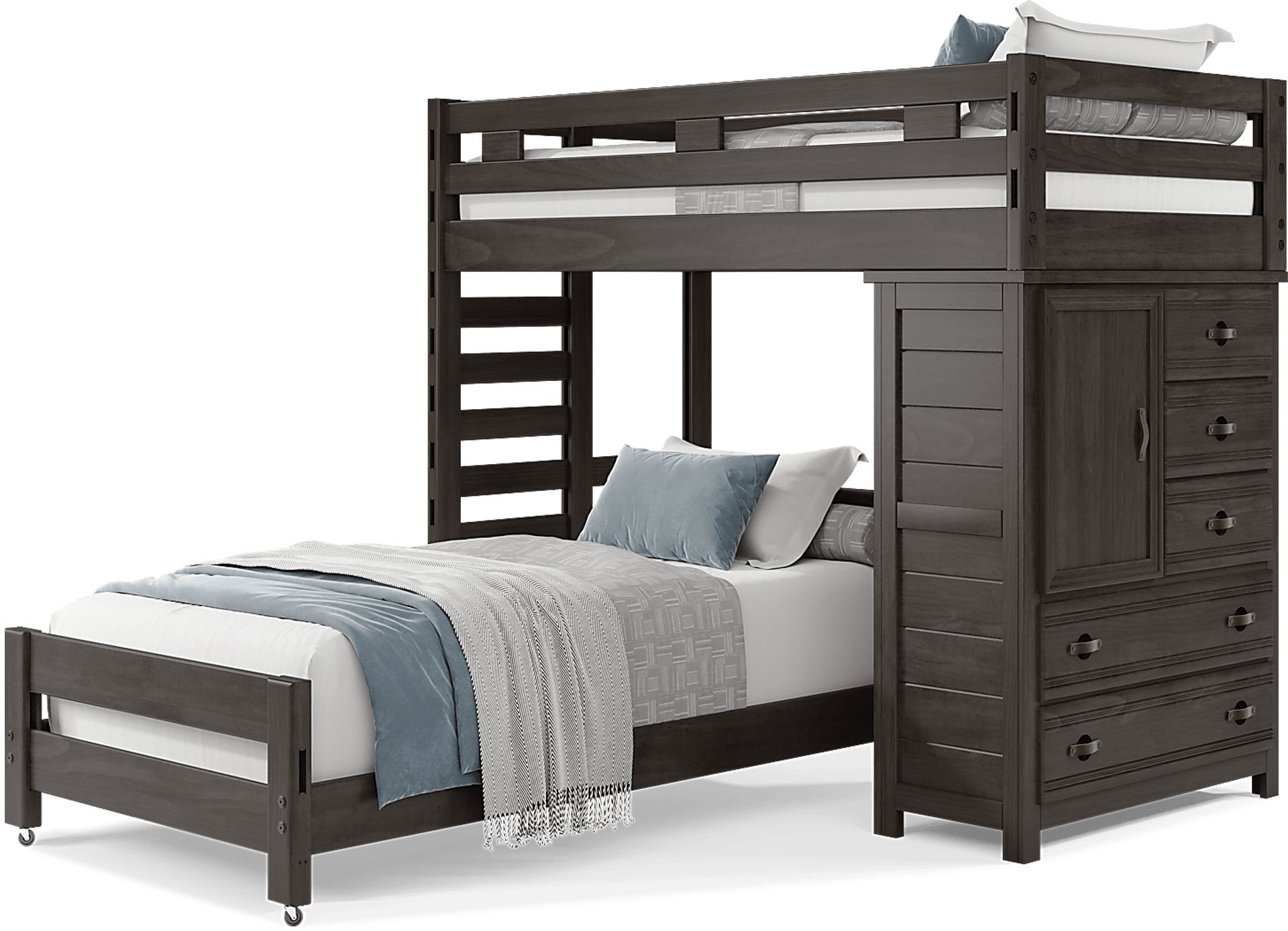 Kids Creekside 2.0 Charcoal Twin/Twin Loft with Loft Chest - Image 3