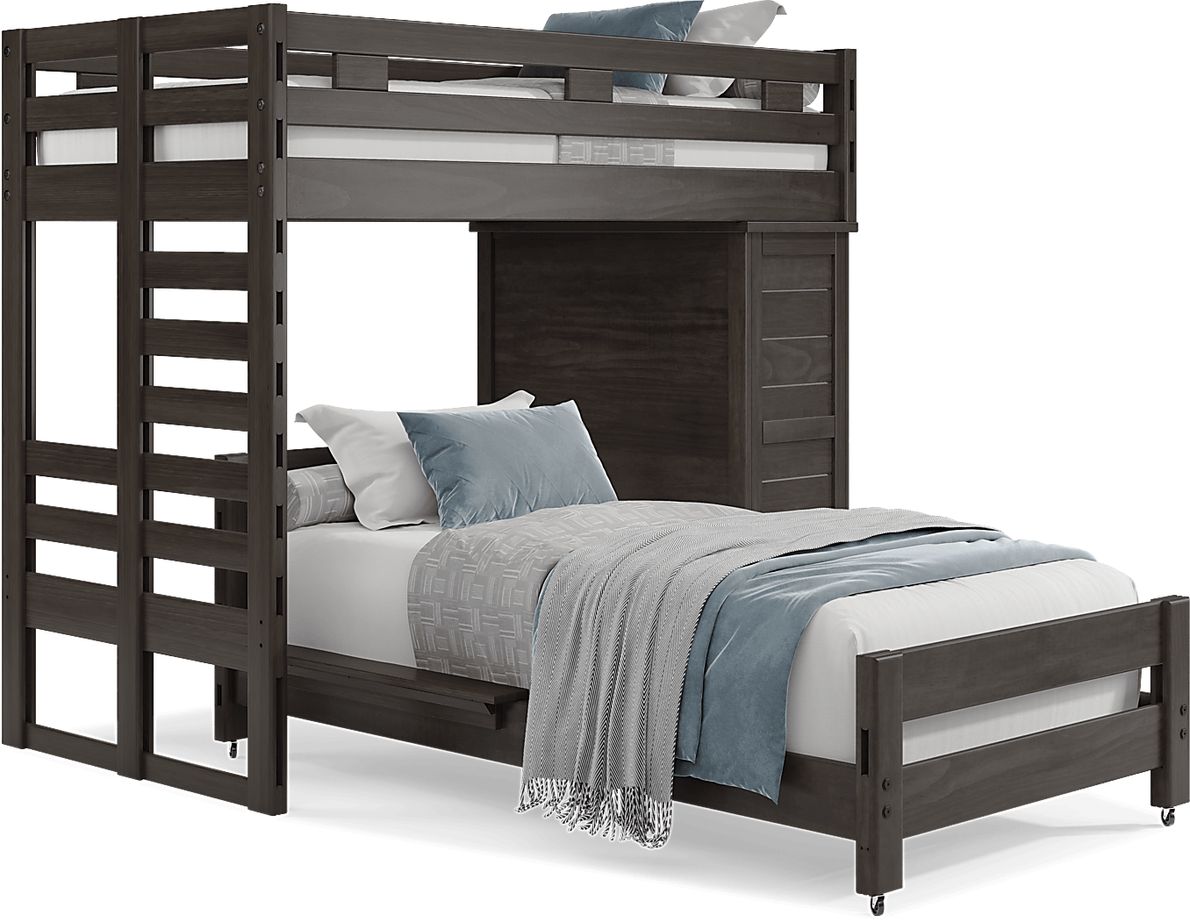 Kids Creekside 2.0 Charcoal Twin/Twin Loft with Loft Chest