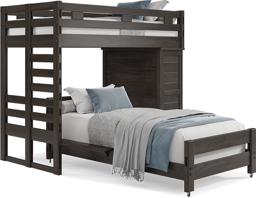 Kids Creekside 2.0 Charcoal Twin/Twin Loft with Loft Chest