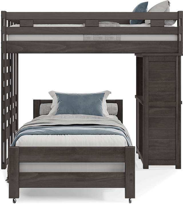 Kids Creekside 2.0 Charcoal Twin/Twin Loft with Loft Desk - Thumbnail - Image 2