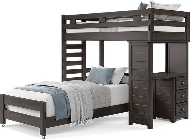 Kids Creekside 2.0 Charcoal Twin/Twin Loft with Loft Desk - Thumbnail - Image 3