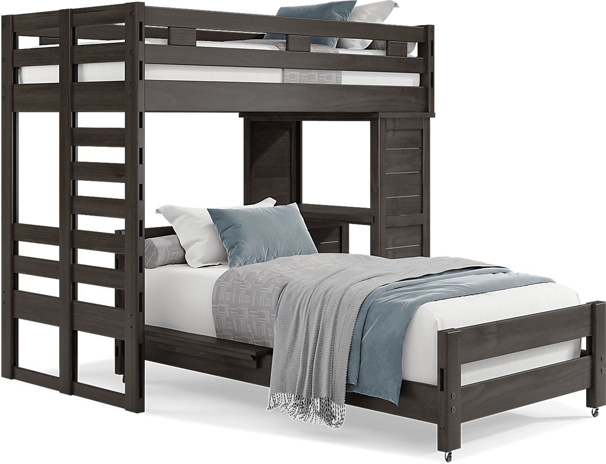 Kids Creekside 2.0 Charcoal Twin/Twin Loft with Loft Desk