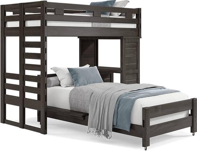Kids Creekside 2.0 Charcoal Twin/Twin Loft with Loft Desk - Thumbnail - Image 1