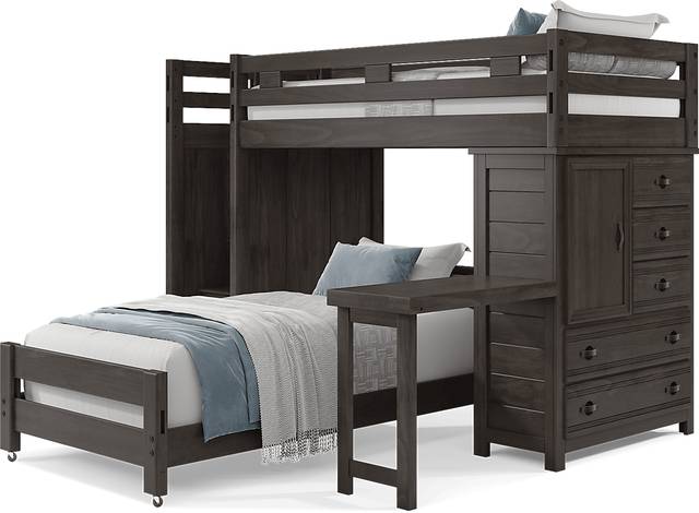 Kids Creekside 2.0 Charcoal Twin/Twin Step Loft with Loft Chest and Desk Attachment - Thumbnail - Image 3