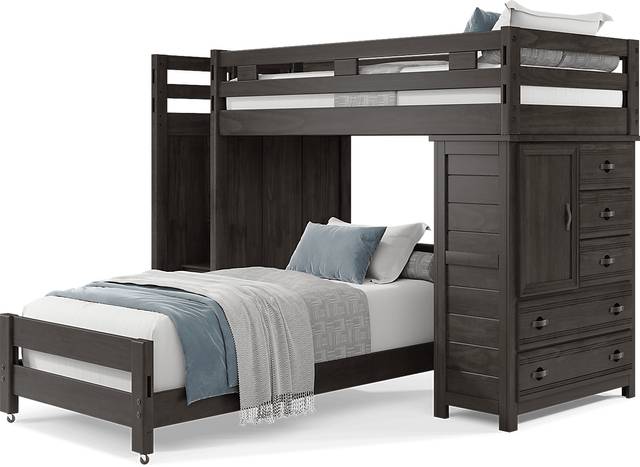 Kids Creekside 2.0 Charcoal Twin/Twin Step Loft with Loft Chest - Thumbnail - Image 3