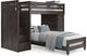 Kids Creekside 2.0 Charcoal Twin/Twin Step Loft with Loft Chest