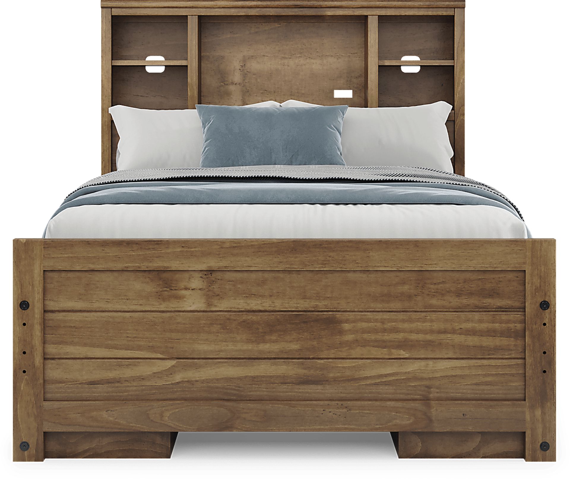 Kids Creekside 2.0 Chestnut Full Bookcase Bed with 2 Storage Side Rails - Image 2