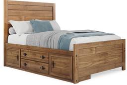 full panel bed w storage rail